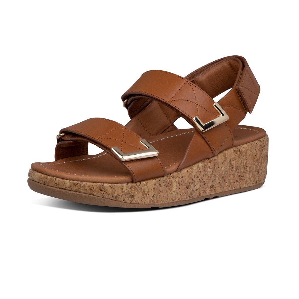 Fitflop Womens Sandals - Remi Adjustable Leather - Brown - 823-DKITFQ